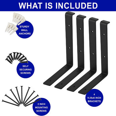 OEM कस्टम स्टैम्पिंग सेवाएं भारी शुल्क 12 इंच शेल्फ ब्रैकेट DIY के लिए फ्लोटिंग शेल्फ, 1/5 इंच मोटी भारी शुल्क ब्रैकेट