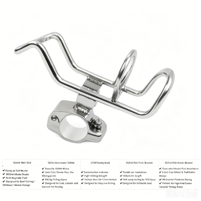 Custom Stainless Steel Fishing Rod Holder with Lining New Yacht Accessories for Boats and Ships